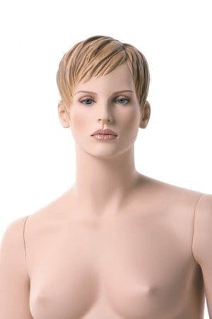Sculptured hair Mannequin with make-up - female