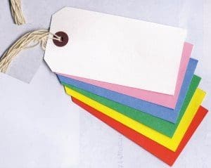 Coloured  Reinforced Tags - 120x60mm