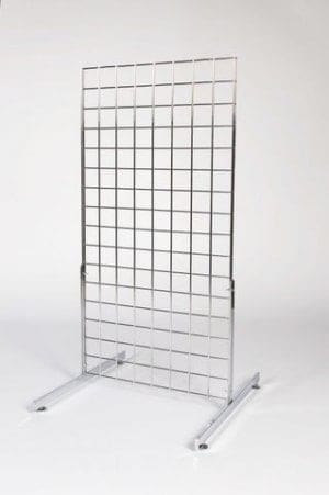 Gridwall Chrome Rectangular Legs - With Glider - Pair