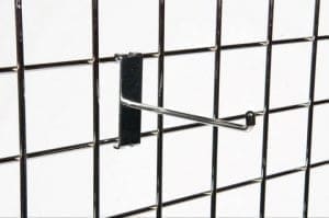 Gridwall Chrome Hooks With Black Plastic Tip - 10"