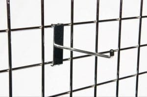 Gridwall Chrome Hooks With Black Plastic Tip - 12"