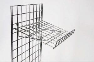 Gridwall Chrome Finish Slanting Shelf With Lip - 15 x 24"