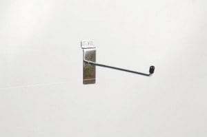 Slatwall Chrome Hooks - 90degree upturn - 200mm (8")