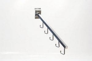 Slatwall Chrome 5 Hook Waterfall Arm - 19mm Square Tube
