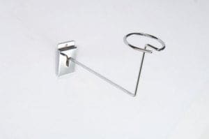 Slatwall Chrome Millinery Display Hook - 6mm Diameter
