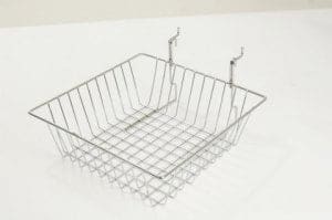 Slatwall  Chrome Small Basket - 300 x 300 x 100 mm