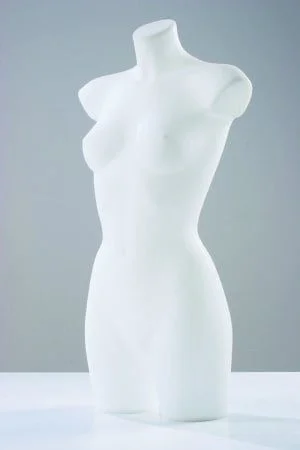Economy Female White Plastic Torso Form - Fits Womenâ€ S Sizes 5-10