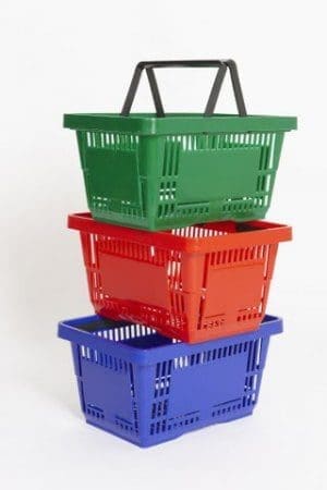 Plastic Shopping Basket 28 Litre - Single Handed