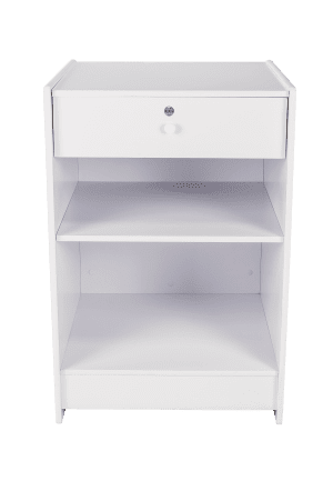 Till Block With Lock - White