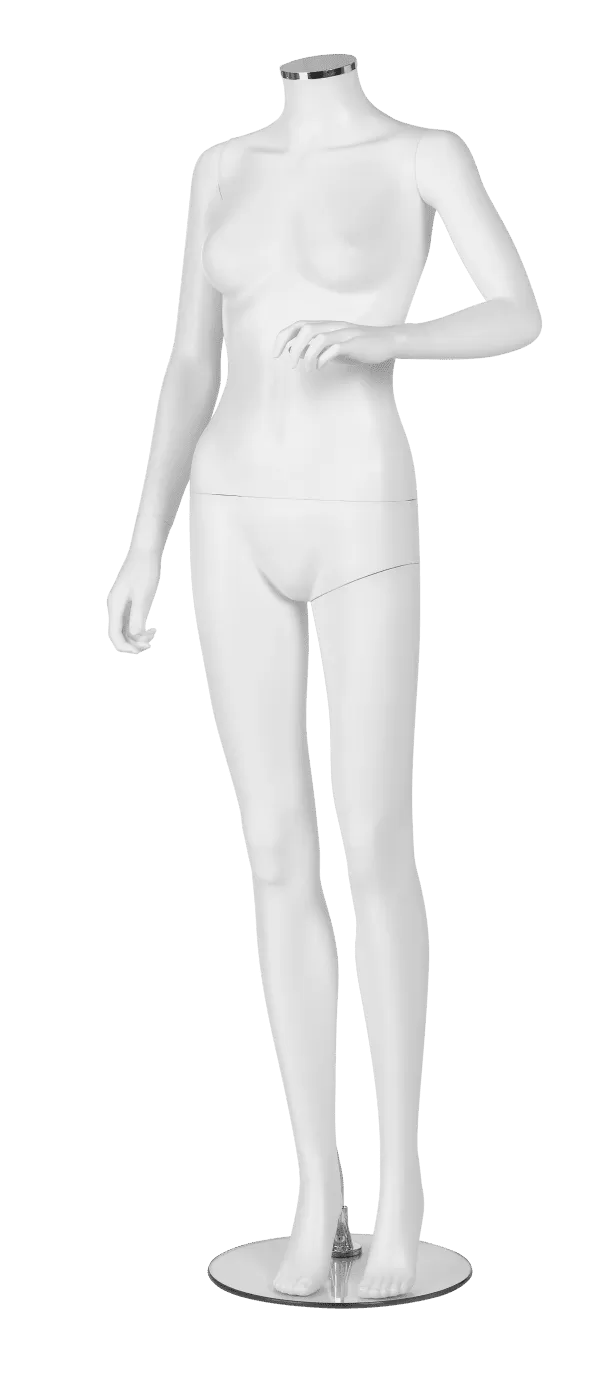 Headless Full Body Female Economy Mannequin with Bent Arm in Matt