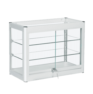 Large Silver Countertop Showcase
