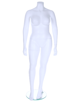 Full Body Headless Plus Size Female Economy Mannequin in Matt White