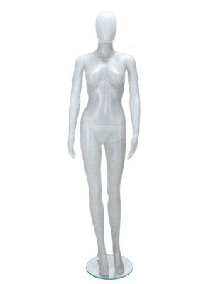 Full Body Female Economy Mannequin with Egg Head Salt 'n' Pepper