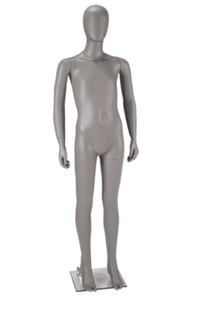 Full Body Child Economy Mannequin with Egg Head in Matt Grey 160cm